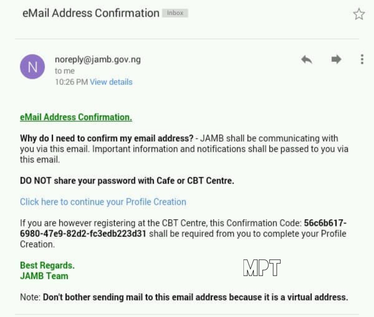 JAMB Profile Creation Code 2024/2025 How To Create UTME Account