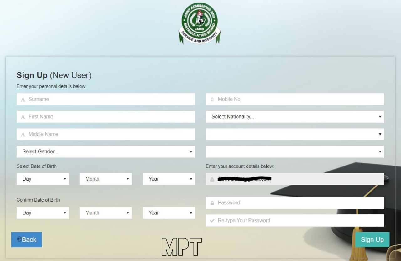 JAMB Profile Creation Code 2024/2025 How To Create UTME Account