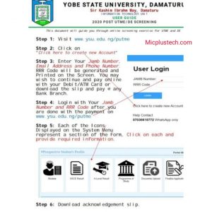 How to Apply for YSU Post UTME/ Direct entry (DE) Form