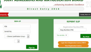 Jamb Direct Entry DE Registration Form